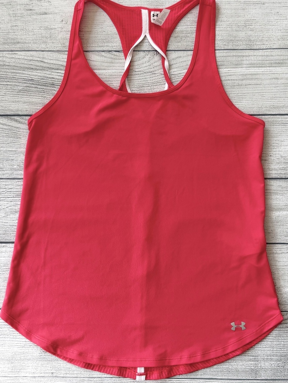 Under Armour HeatGear Racerback Tank | Bright Pink | Size Small